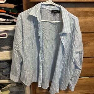 Lulu's Light Blue Striped Shirt